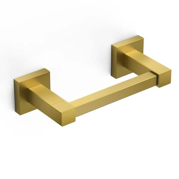 Wall-Mount Pivoting Double Post Toilet Paper Holder in Glod