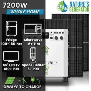 Powerhouse Platinum 7,200-Watt Electric Switch Solar Generator with One 480Ah Expansion Pod and Four 410-Watt Panels