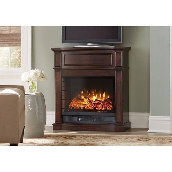 Home Decorators Collection Niya 32 in. IR Electric Fireplace in Dark Cherry