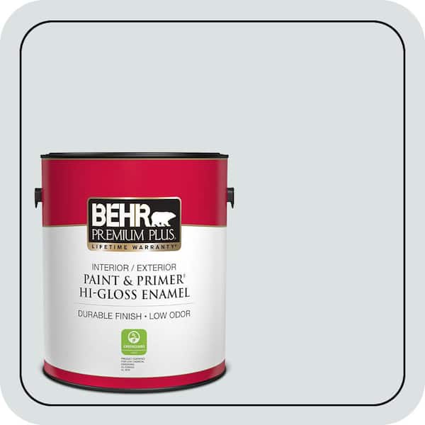 BEHR PREMIUM PLUS 1 gal. #ECC-32-2 Beach Wind Hi-Gloss Enamel Interior/Exterior Paint & Primer