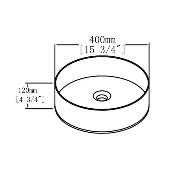 15.75 in. Vessel Round Ceramic Bathroom Art Sink in Gloss White