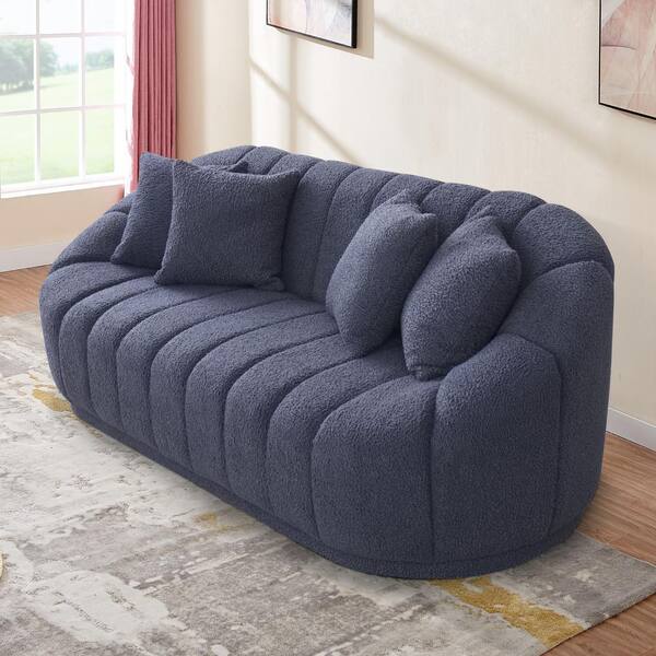 Ashcroft Furniture Co Fullbright 87 in. Round Arm Boucle Ashcroft Furniture Co Fullbright 87 in. Round Arm Boucle