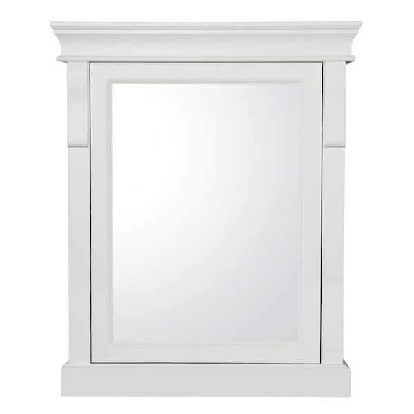 Home Decorators Collection Naples 25 in. W x 31 in. H x 8 in. D Framed Surface-Mount Bathroom Medicine Cabinet in White