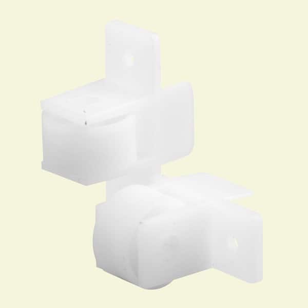 Prime-Line 15/16 in. White Nylon Drawer Guide Twin Roller Assembly (2-pack)