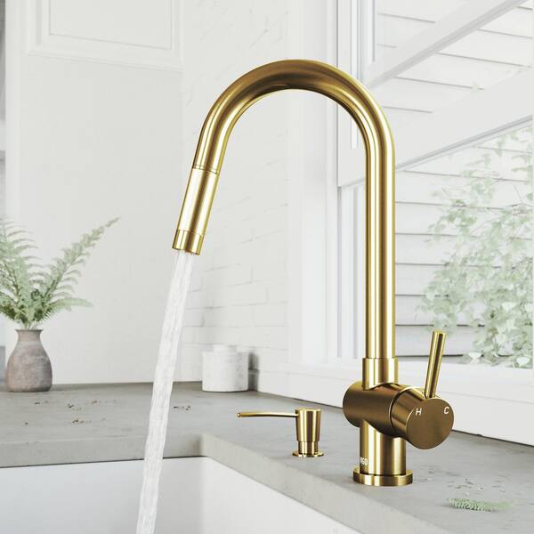 VIGO Gramercy Single Handle Pull-Down Spout Kitchen Faucet Set