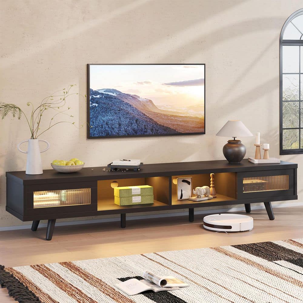 Bestier 70 in. Mid-Century TV Stand Fits TV Up to 75 in. with LED
