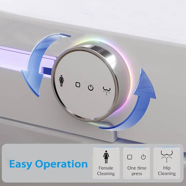 1.2 GPF Elongated Bidet Toilet in White with Auto Open/Close, Heated Seat, Warm Air Drying and Digital Display