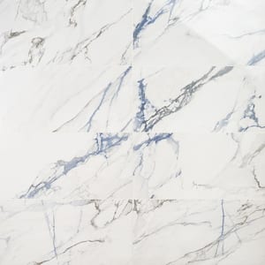 Calacatta Indigo 12 in. x 24 in. Polished Porcelain Floor and Wall Tile (6-Piece, 11.62 sq. ft./Case)