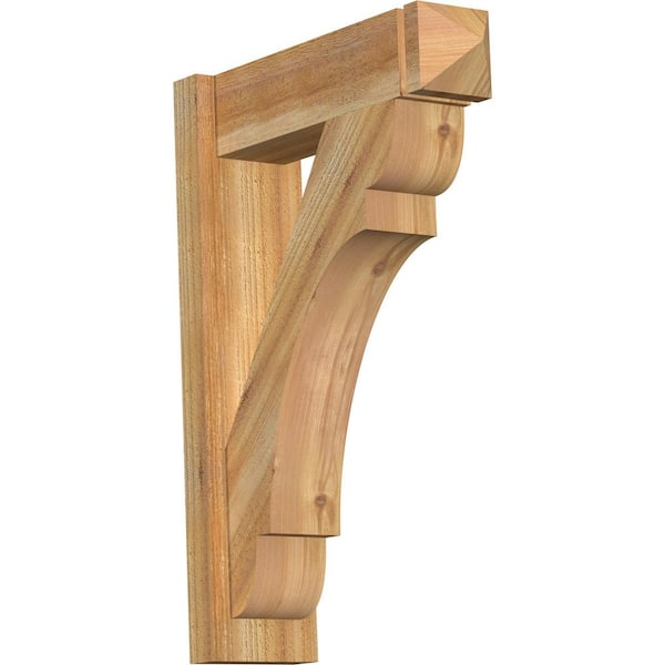 Ekena Millwork 6 in. x 28 in. x 20 in. Western Red Cedar Olympic Arts and Crafts Rough Sawn Outlooker
