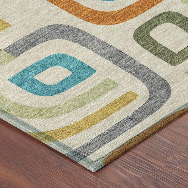 Chantille Machine Washable Indoor/Outdoor Abstract ACN2551 Beige 5 ft. x 7 ft. 6 in. Area Rug