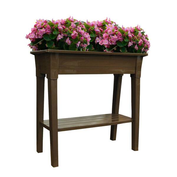 Adams Manufacturing 36 in. Deluxe Resin Brown Garden Planter-DISCONTINUED
