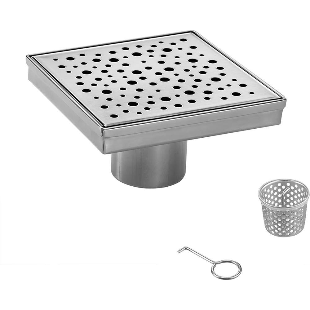 4 in. Square Stainless Steel Shower Drain with Rain Drop Pattern price history on PriceWatchPro