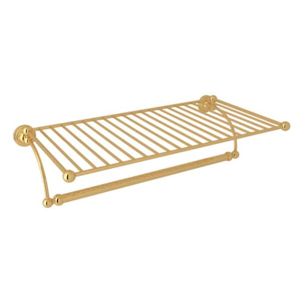 Edwardian Hotel Style 2 Bar Wall Mount Towel Rack In English Gold