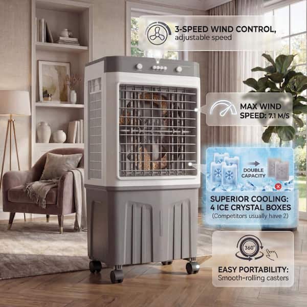 FUFU&GAGA Portable Swamp Cooler 700 CFM 3-Speed Portable