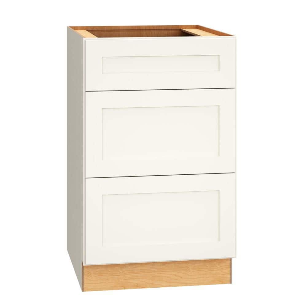 QuickShip Cottage 21 in. W x 24 in. D x 34.5 in. H Assembled Plywood Shaker 3-Drawer Base Kitchen Cabinet in White price history on PriceWatchPro
