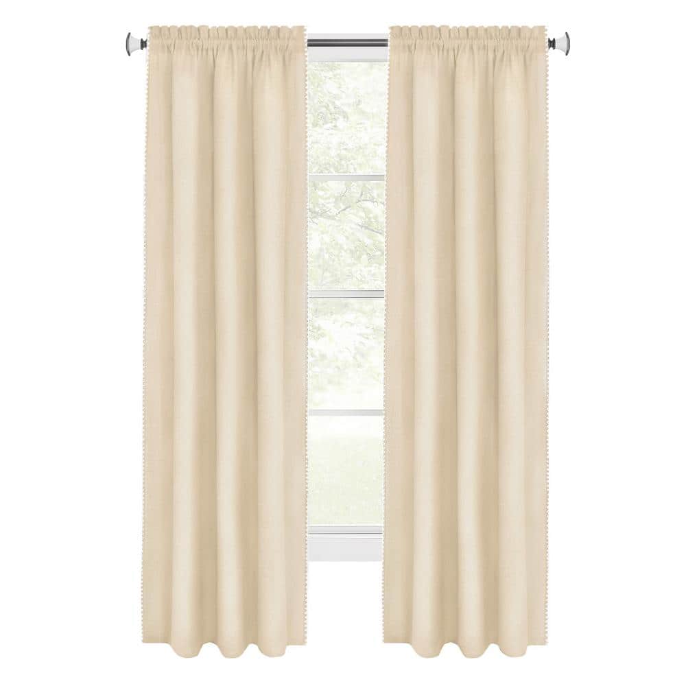 Kendal Polyester Light Filtering Window Panel - 52 in. W x 63 in. L in Tan/White price history on PriceWatchPro