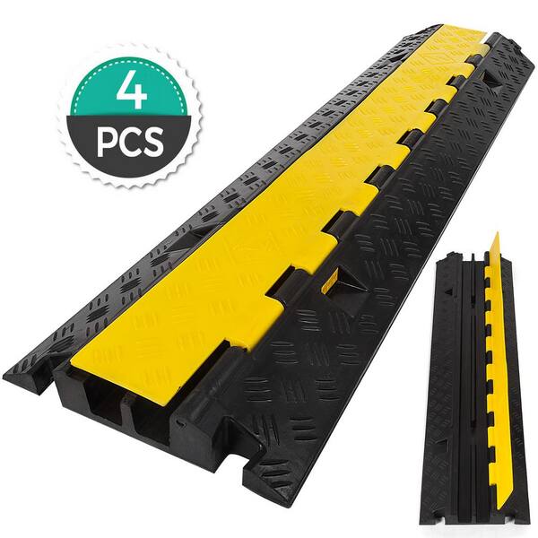 2 Channel Wire Cable Cover Ramp Road Cord Protector PVC & Rubber Heavy Duty