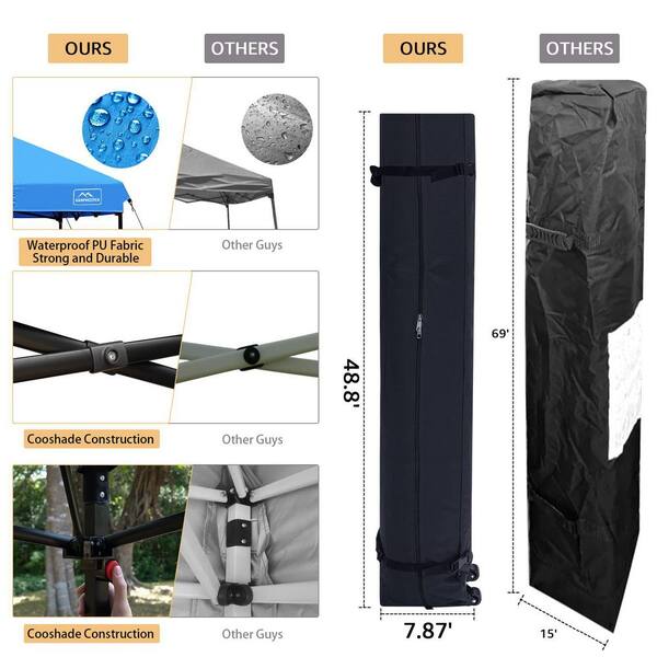 Unbranded - 10 ft. x 10 ft. Pop Up Commercial Canopy Tent-Waterproof and Portable Outdoor Shade with Adjustable Legs, Air Vent