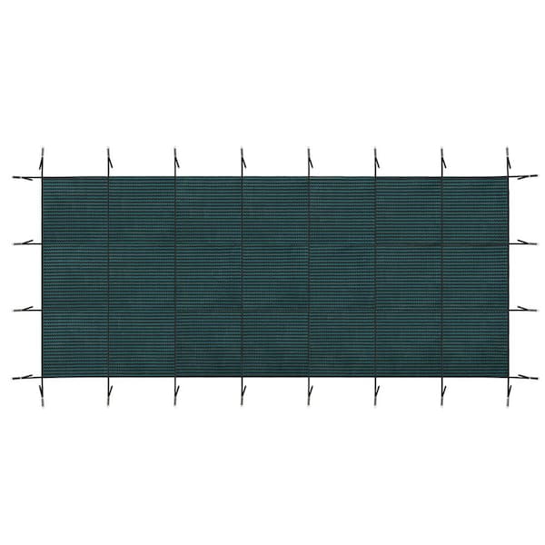 18 ft. x 36 ft. Rectangular Green In Ground Pool Winter Cover, Triple Stitched High Strength Mesh