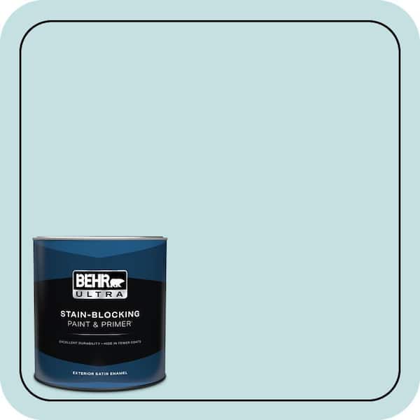 BEHR ULTRA 1 qt. #T17-04 Peek A Blue Satin Enamel Exterior Paint & Primer
