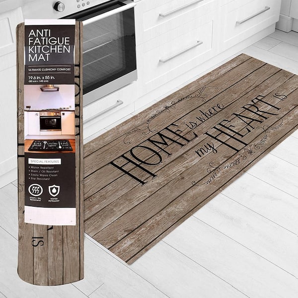 Home Heartwood 55 in. x 19.6 in. Anti-Fatigue Kitchen Mat