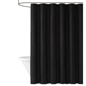 Everyday Black 72 in. W x 72 in. L Microfiber Polyester Shower Curtain