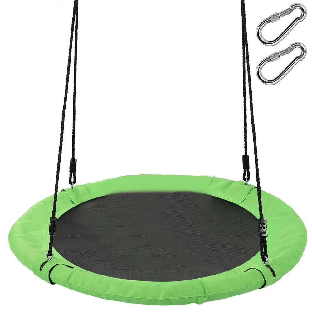 Multicolor 40 in. Flying Saucer Swing with 2 Ropes and Carabiners