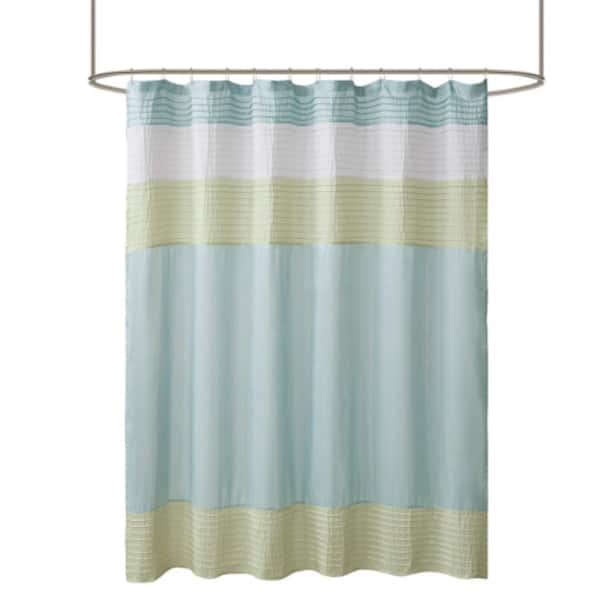 Aoibox Lightweight 72 in. W x 72 in. L Faux Silk Polyester Shower Curtain Sets in Green