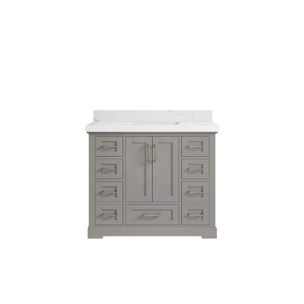 Boston 42 in. W x 22 in. D x 36 in. H Bath Vanity in Elephant Gray with 2 in. Calacatta Quartz Top price history on PriceWatchPro