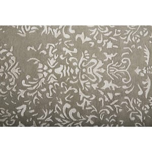 9 X 12 Gray Floral Area Rug