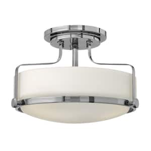 Harper 14.5 in. LED-Light Chrome LED Semi-Flush Mount