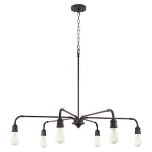 Everton 60-Watt 6-Light Iron Rust Modern Chandelier, No Bulb Included