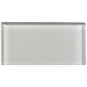 Enchant Joy Diva Light Gray Glossy 3 in. x 6 in. Smooth Glass Subway Wall Tile (1.83 sq. ft./Case)