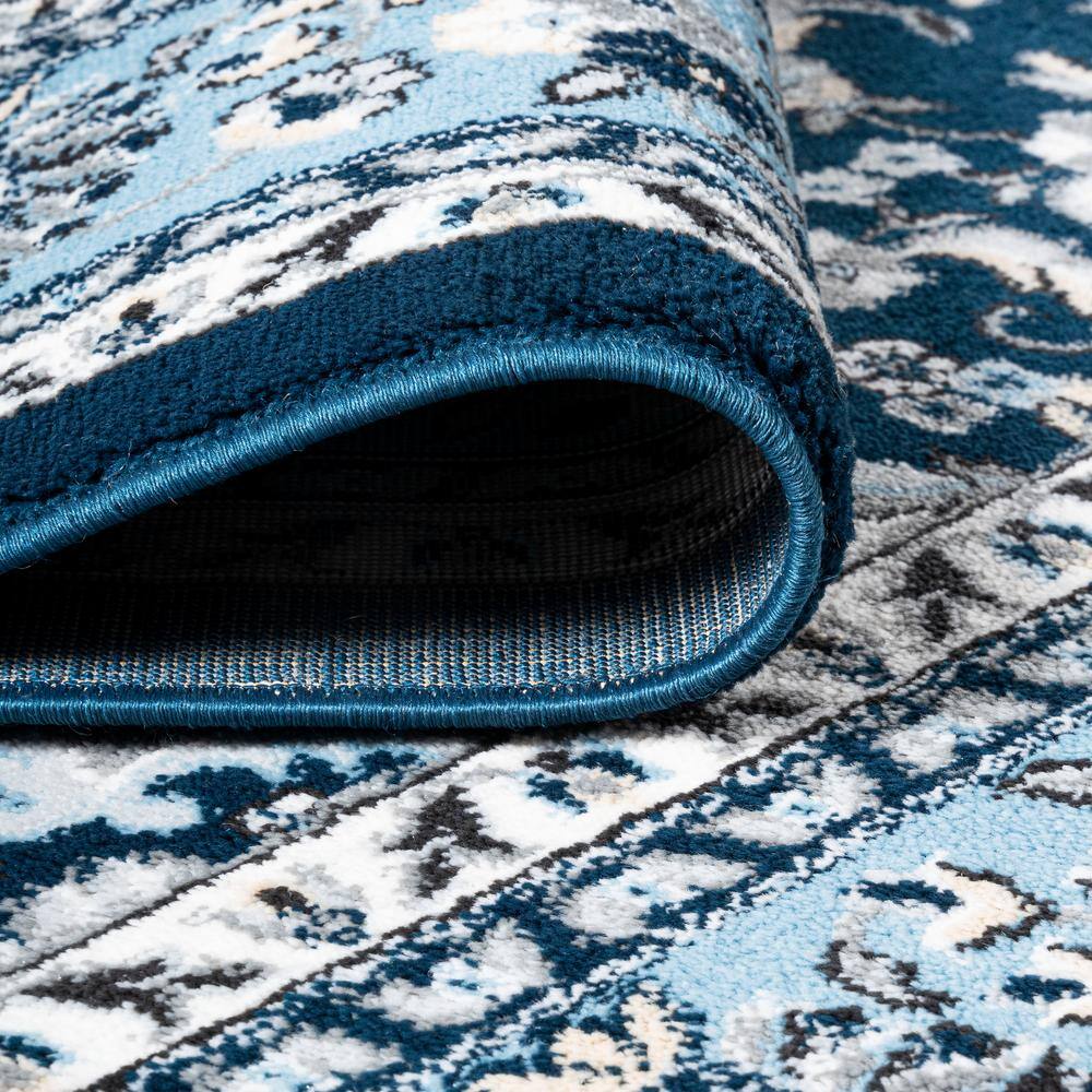 Navy Blue Medallion Synthetic Persian Area Rug 3' x 5'