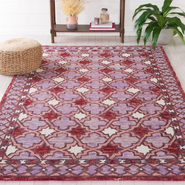 Aspen 8 ft. x 10 ft. Red/Pink Transitional Floral Area Rug