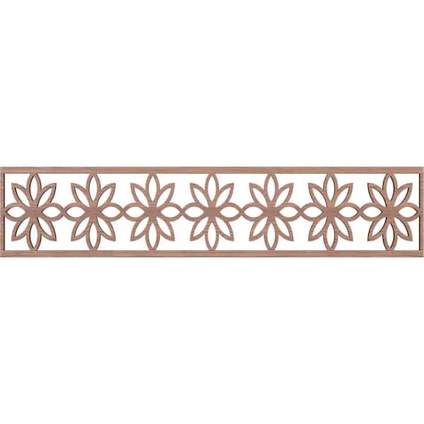 Ekena Millwork Daisy Fretwork 0.375 in. D x 46.75 in. W x 10 in. L Walnut Wood Panel Moulding
