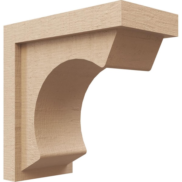 Ekena Millwork 5 in. x 10 in. x 10 in. Series 1 Classic Emerson Rough Cedar Woodgrain Timberthane Polyurethane Corbel, Primed Tan