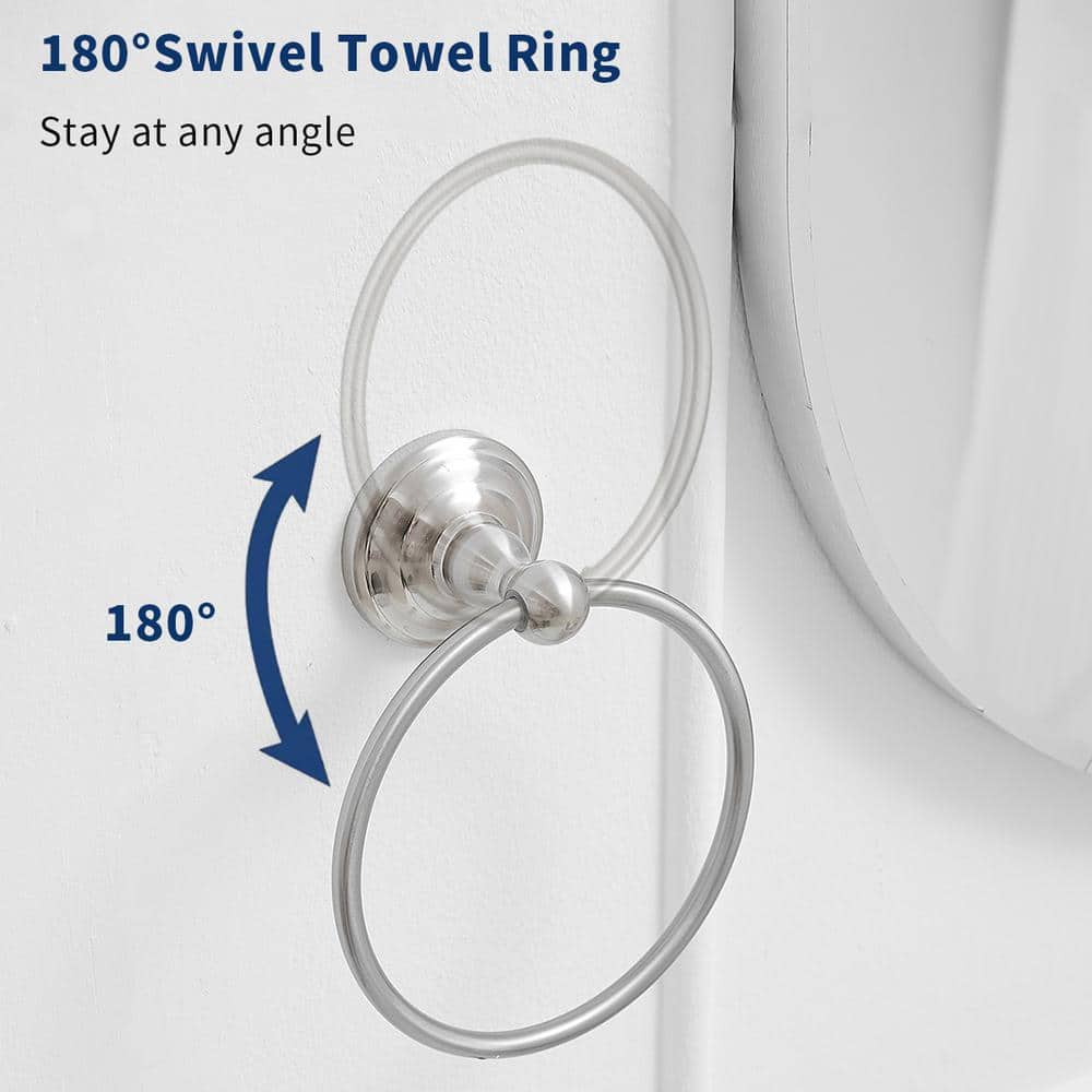 Brushed Nickel Wall Mounted Circular Towel Ring
