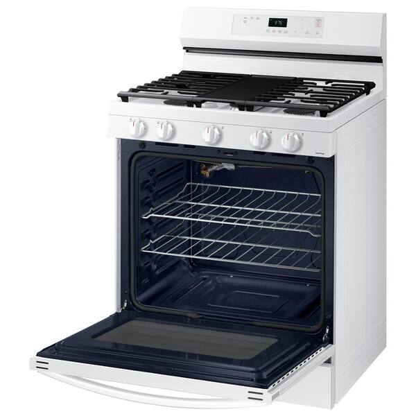 samsung 5 burner gas range white