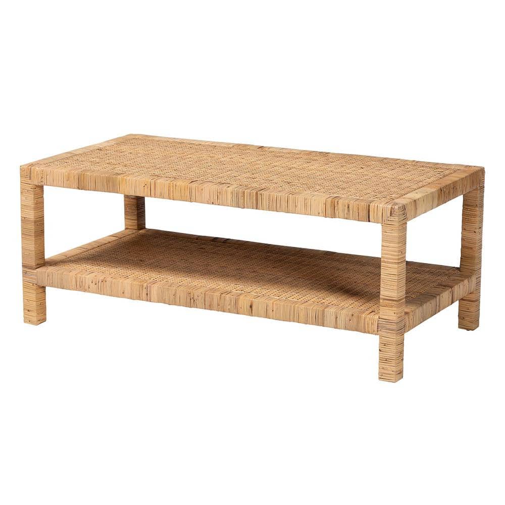 bali & pari Kalimantan 39.4 in. Light Honey Rectangle Rattan/Wicker Coffee Table 247-13686-HD - The Home Depot