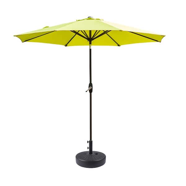 WESTIN OUTDOOR Harris 9 ft. Market Patio Umbrella in Lime with Plastic Base