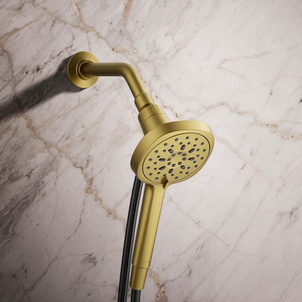 Ashan 3-Spray Wall Mount Handheld Showerhead 1.75 GPM in Vibrant Brushed Moderne Brass