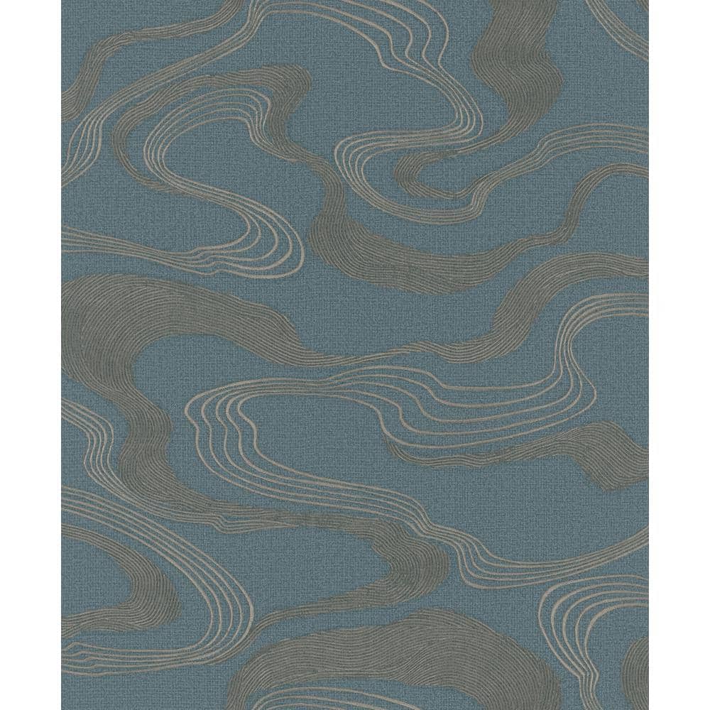 Kumano Collection Blue Abstract Flow Design Pearlescent Finish Non-Pasted V