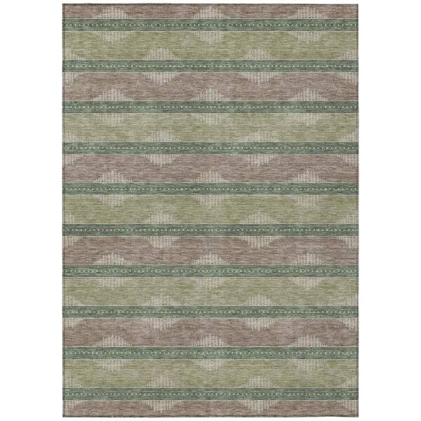 Chantille Machine Washable Indoor/Outdoor Abstract ACN3067 Basil 10 ft. x 14 ft. Area Rug