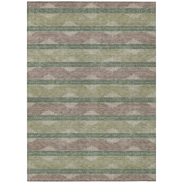 Chantille Machine Washable Indoor/Outdoor Abstract ACN3067 Basil 3 ft. x 5 ft. Area Rug