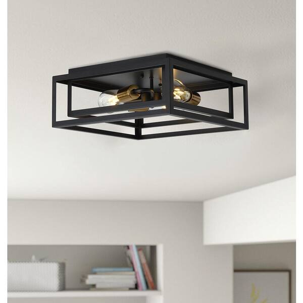 thumbnail image 2 of LEDSone Vintage Black Flush Mount Ceiling Light - Industrial Cone Shade, E27 2 of 5