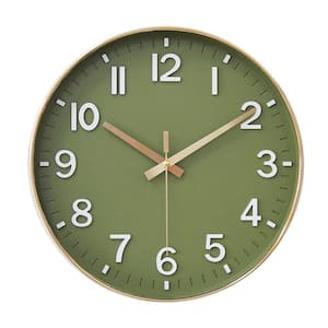 12 in. Modern Quartz Wall Clock-Olive Green