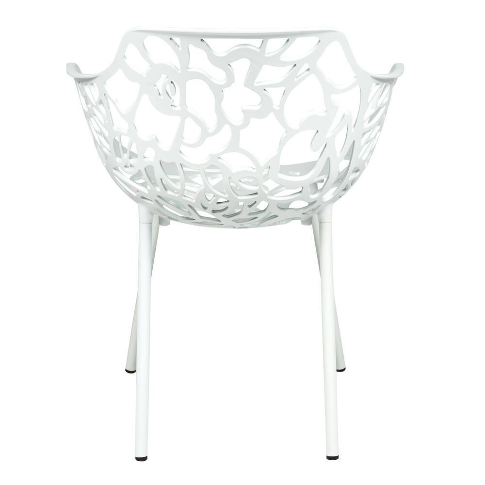 Devon White Aluminum Stackable Outdoor Dining Chair