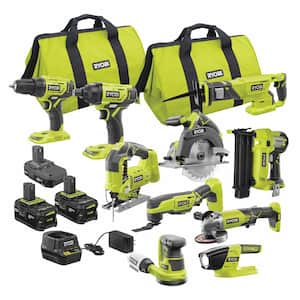 ONE+ 18V Cordless 10-Tool Combo Kit with 3 Batteries and Charger