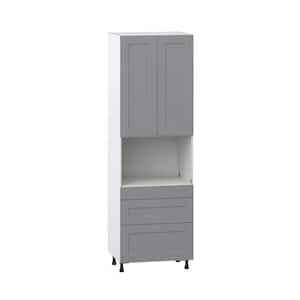 Bristol Painted 30 in. W x 94.5 in. H x 24 in. D Slate Gray Shaker Assembled Pantry Micro Kitchen Cabinet with Drawers
